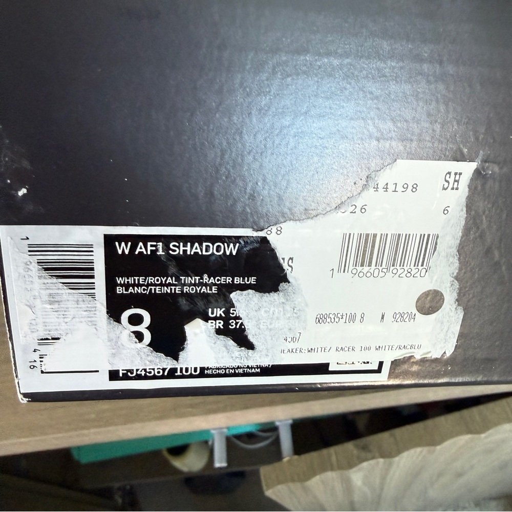 Nike Air Force 1 Low Shadow Chenille Swoosh Blue Tint (Women's) FJ4567-100 w/box - Picture 14 of 14